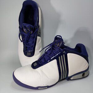 Adidas Men Adiprene A3 Electrify Basketball White Leather Rare Purple Sze 12 1/2